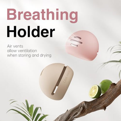 COOL-ANGLE Silicone Makeup Brush Holder And Beauty Sponge Case, Travel Makeup Brush Case With Magnetic Closure, Makeup Sponge Holder 2 In 1 Stand Storage For Quick Drying White - color: D03:White, style: Brush+sponge Holder