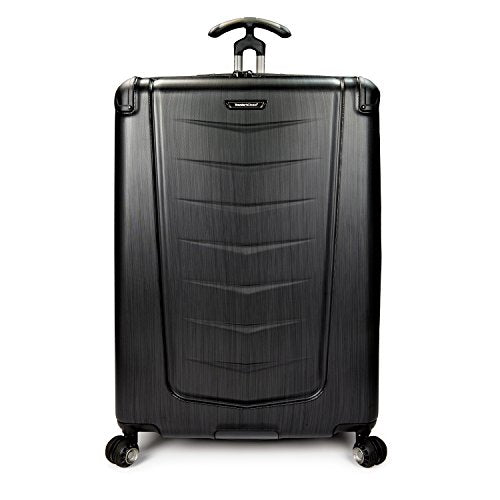 Traveler's Choice Silverwood Polycarbonate Hardside Expandable Spinner Luggage, Brushed Metal, Checked-Large 30-Inch - color: Brushed Metal, size: Silverwood I (30-Inch)