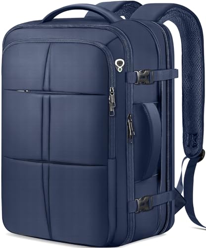 Travel Backpack for Men, 50L Expandable Large Carry On TSA Backpack, Blue - color: Blue