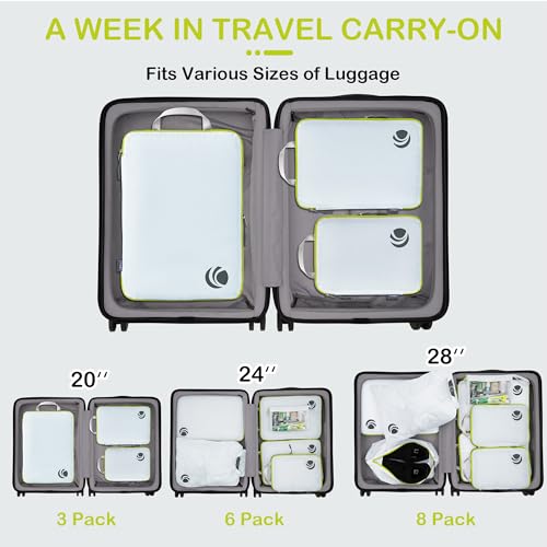 Cipway Compression Packing Cubes for Travel (3 Piece,White) - color: White, size: 3PCS