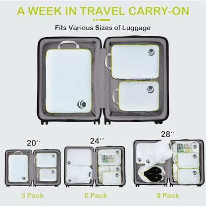 Cipway Compression Packing Cubes for Travel (3 Piece,White) - color: White, size: 3PCS