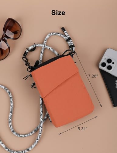 GOX Neck Wallet for Traveling Women,RFID Blocking Crossbody Wallet - color: erythrinus