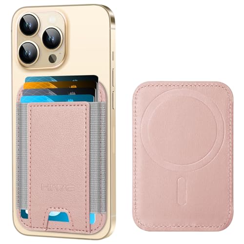 HiWe for MagSafe Wallet, 7 Cards Holder, RFID Blocking, Stronger Magnets - color: Gold Wallet - Grey Band