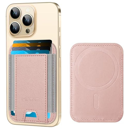 HiWe for MagSafe Wallet, 7 Cards Holder, RFID Blocking, Stronger Magnets - color: Gold Wallet - Grey Band