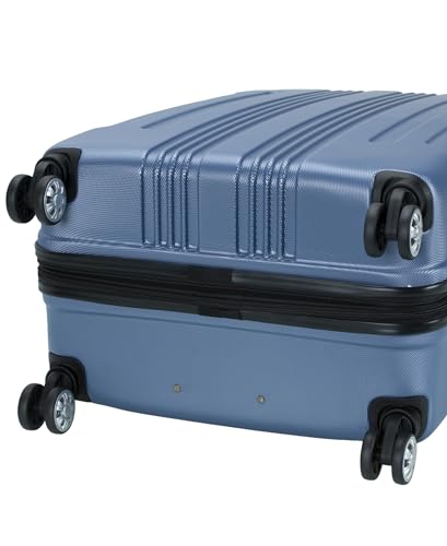 Rockland London Hardside Expandable Spinner Wheel Luggage, Checked Large 28", Blue - color: Blue, size: Checked 28"