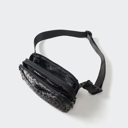 Pander Nylon Fanny Pack Belt Bag for Women with 5 Zipper Pockets - color: Grey Leopard