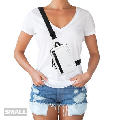 Peicees Mini Sling Bag for Men Small Crossbody Shoulder Bag, Small White - color: White, size: Small