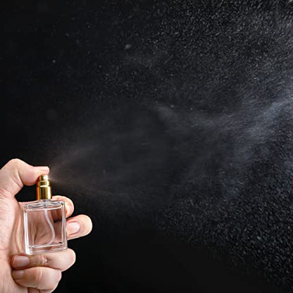 YU FENG 12pcs 15ml Clear Glass Perfume Spray Bottles, Fine Mist Atomizer - color: Gold-2