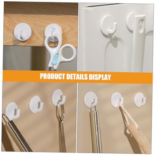 MAGICLULU 6pcs Self-Adhesive Wall Hooks for Kitchen and Bathroom Strong Adhesive Hanging Hooks for Towels Bags Keys No Drill Easy Installation for Home Organization