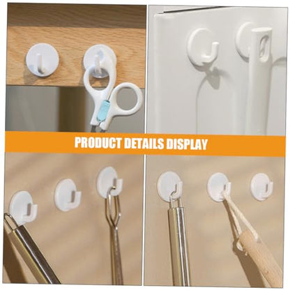 MAGICLULU 6pcs Self-Adhesive Wall Hooks for Kitchen and Bathroom Strong Adhesive Hanging Hooks for Towels Bags Keys No Drill Easy Installation for Home Organization