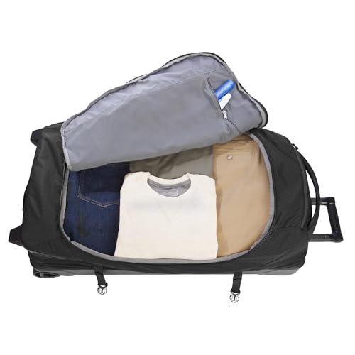 Eddie Bauer Expedition Rolling Duffel Bag with Wheels - Black, 34" - color: Black, size: 34" (Check-In)