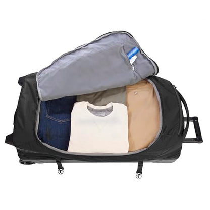 Eddie Bauer Expedition Rolling Duffel Bag with Wheels - Black, 34" - color: Black, size: 34" (Check-In)