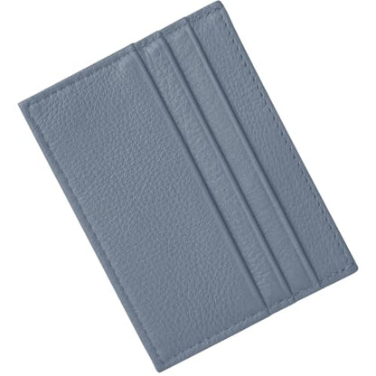 M-Plateau Super Slim Genuine Leather Credit Card Wallet - color: Grey Blue