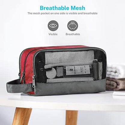 Gonex Travel Toiletry Bag for Men, Water Resistant Dopp Kit for Toiletries - color: Red