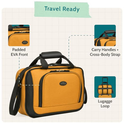 U.S. Traveler Rio 14" Travel Tote Bag, Lightweight 1200D Carry-On Bag for Women & Men - color: Orange, style: Contrast Trim