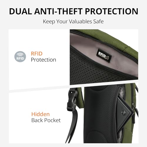 Swissdigital Design Crossbody Bag for Men, RFID Blocking Sling Bag with Adjustable Strap Use - color: Olive