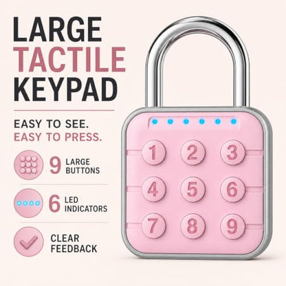 Locker Lock, 6-Digit Keypad Combination Lock for Gym Lockers - color: Pink, size: 1 Pack
