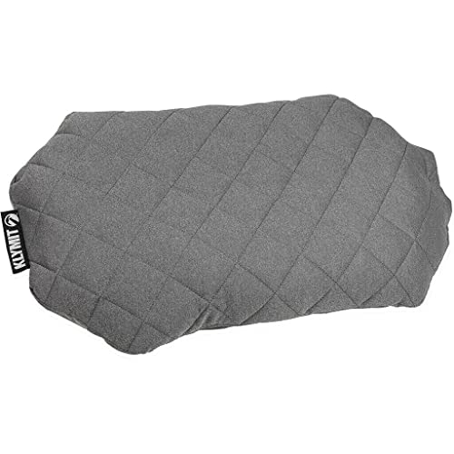 Klymit Luxe Travel Pillow, Lightweight Inflatable Hybrid Airplane, Backpacking, Hammock, and Camping Pillow, Grey