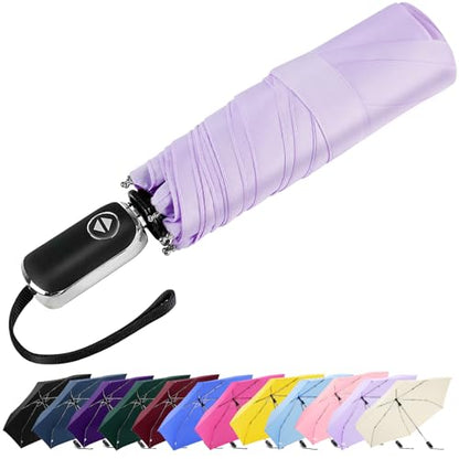 미니 플랫 우산 자동 컴팩트 여행용 레인 포켓 지갑 106.8cm(42/46인치) - color: 라이트 퍼플, size: 42인치