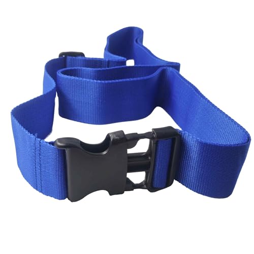4 Pack Blue Luggage Straps, Adjustable Travel Belt for Suitcases, Secure Buckle Suitcase Accessories - color: Blue