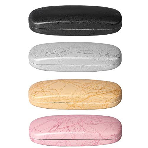 ZONLY Eyeglasses Case,(4 Piece) Unisex Hard Shell Eyeglasses Cases Protective Case For Glasse - color: Grain Pattern