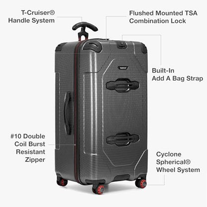 Traveler's Choice Maxporter II Polycarbonate Hardside Trunk with Spinner Wheels, Gray, 31-Inch Large Trunk - color: Gray, size: 31-inch Large Trunk