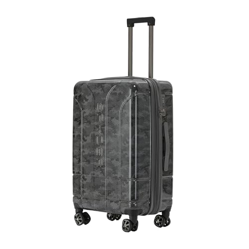 Spyder Matrix 25 Inch Expandable Hardside Upright Suitcase with 360° Spinner Wheels, TSA Approved Lock, Gray/Black - color: Gray/Black, size: Medium Checked