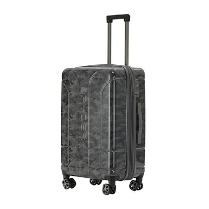 Spyder Matrix 25 Inch Expandable Hardside Upright Suitcase with 360° Spinner Wheels, TSA Approved Lock, Gray/Black - color: Gray/Black, size: Medium Checked