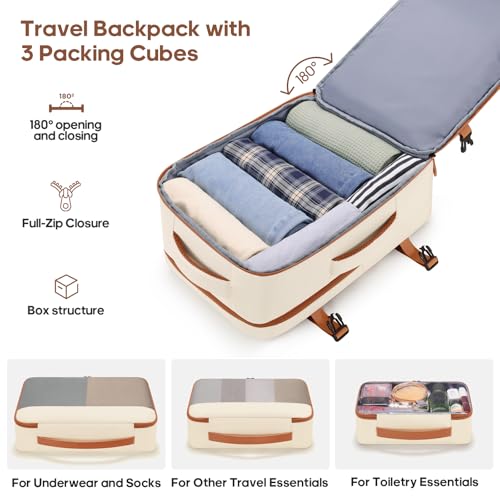Luggage Sets 7 Piece,Hardside Large Checked Suitcase with Backpack Set - color: Beige, size: 7-Piece Sets