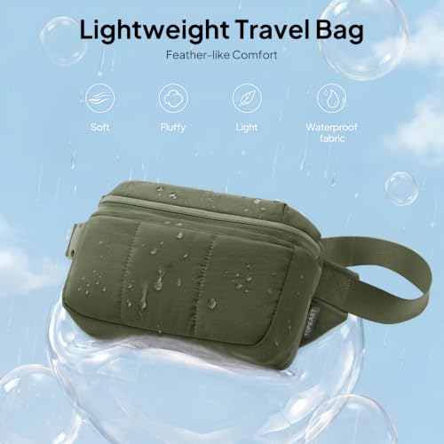 TOPEAST Waist Pack 3.5L Fanny Packs with Water Bottle Holder - color: Dark Green