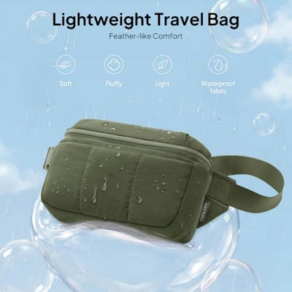 TOPEAST Waist Pack 3.5L Fanny Packs with Water Bottle Holder - color: Dark Green