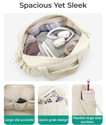 Gym Bag Sport Duffel Overnight Weekender Travel Bag, White - color: M5-White