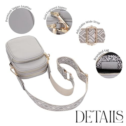 Mali+Lili, Josie Triple Zip Crossbody Bag - color: Grey