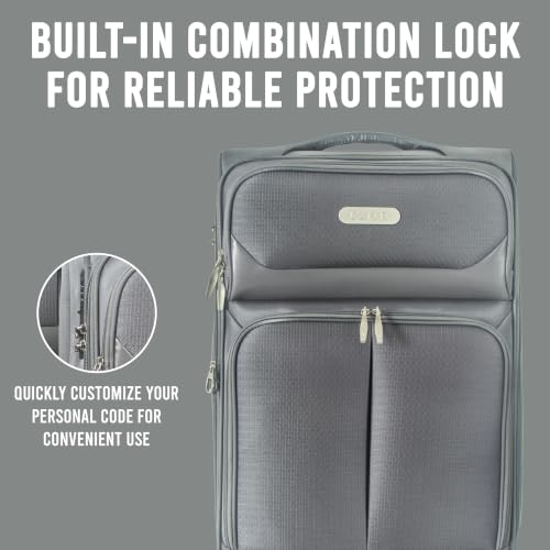 IZOD Ocean 3 Piece Softside Luggage Set with Spinner Wheels - color: Grey