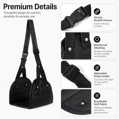 Airplane Foot Rest Hammock Adjustable Leg Sling with Storage Bag Portable Folding Travel Foot Hammock for Airplane Flights and Under Desk, Black, Navy Blue, 1 Pack - color: Navy Blue
