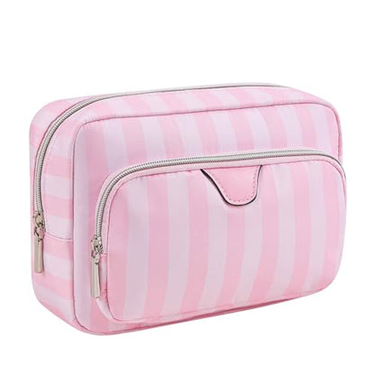 RSRSLEII Waterproof Striped Travel Makeup Bag(02 Compartments) - color: 02 Compartments