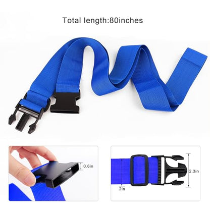 80In Luggage Straps for Suitcase Travel Long Belt Accessories, 2 Pack Blue - color: 2Pcs Blue
