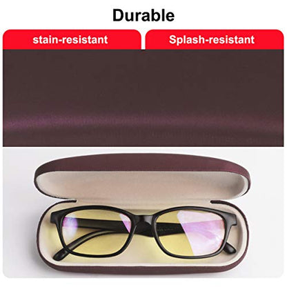 RayLove Unisex Hard Shell Eyeglasses Cases, Protective Case For Glasses - color: Brown