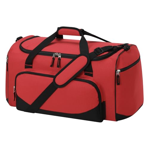 45L Gym Sport Duffle Bag for Men, Red - color: Red