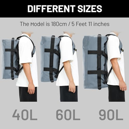 MIER 40L/60L/90L Water Resistant Backpack Duffel, Heavy Duty Duffle Bags - color: Gray, size: 60l