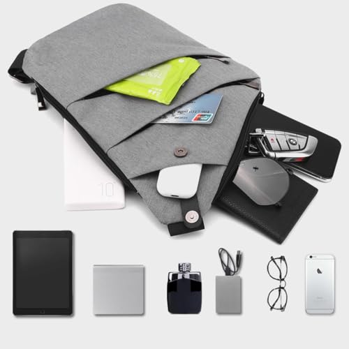 Anti Theft Crossbody Bags for Women Men, Multi-Pocket Shoulder Bag, Slim Sling Bags with 2 RFID Blocking Card (Right Shoulder-Black#2) - color: Right Shoulder-black#2