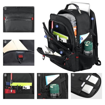 Z-MGKISS 52L Extra Large Travel Backpack for Men&Women, Fit 17.3" Laptops - color: Black, size: 17.3 Inch (20''x15''x10'')