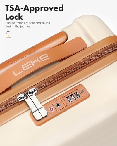 Lekesky 16 Inch Underseat Carry On Luggage Airline Approved, D-Beige-Brown - color: D-Beige-Brown, size: 16 Inch