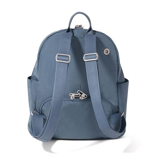 Baggallini Securtex® Anti-theft Vacation Travel Backpack 10x13 Slash-Resistant Nylon Daypack w/RFID - color: Mist