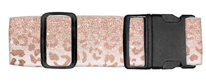 Luggage Straps for Suitcases Travel Belt Accessories, Cute Suitcase Strap, Adjustable Luggage Belt Strap, Heavy Duty with Quick-Release Buckle Luggage Strap Glitter Leopard - color: Glitter Leopard
