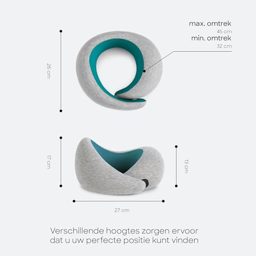 Ostrichpillow GO Travel Pillow, 360° Memory Foam Support, Soft & Washable - color: Blue Reef
