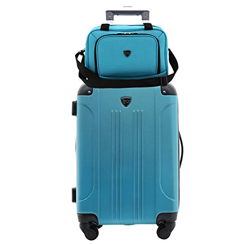 Travelers Club Chicago Hardside Expandable Spinner Luggage, Teal, 5 Piece Set - color: Teal, size: 5-Piece Set