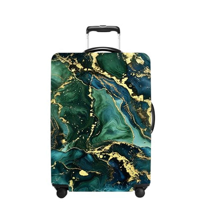 Green Pattern Luggage Cover Washable Suitcase Protector Anti-scratch Suitcase cover Fits 20-22 Inch Luggage S - color: Green pattern, size: S(20-22inch suitcase)
