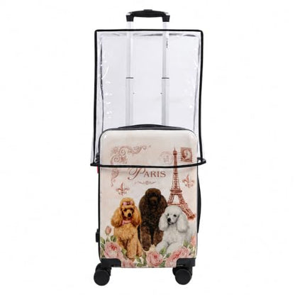 World Traveler Chariot Paris Poodles Dog Lover 3-Piece Hardside Expandable Spinner Luggage Set with TSA Lock - color: Paris Poodles, size: 3-Piece Set