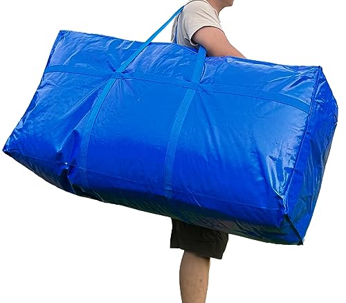 66 Gallon Extra Large Storage Bags, Huge Moving Bags Heavy Duty with Zipper - color: Blue, size: 250L, 1 Pack
